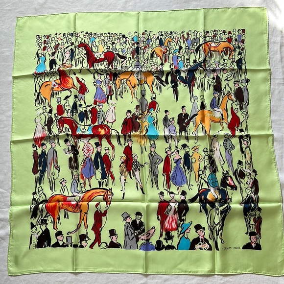 Hermes Accessories Authentic Hermes Silk Carr Paddock Scarf
